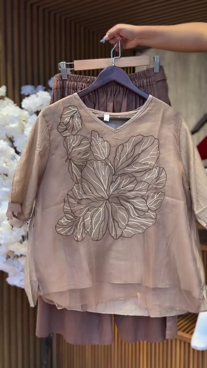 Women’s Clothing Shirts Blouse Summer Cotton Linen Blusa Mujer Embroidery V-Neck Solid Vintage Casual Camisas Loose - image 5
