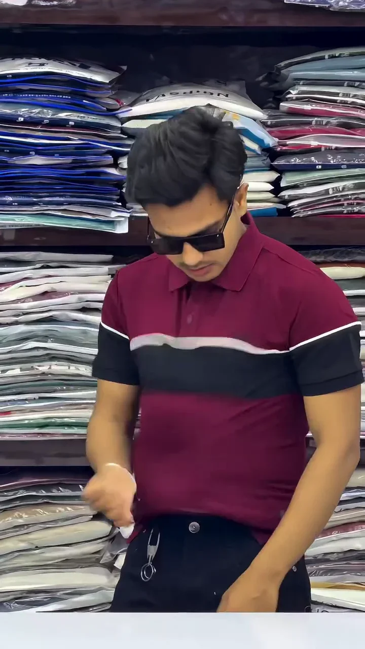 Men’s Cotton Color Block Polo Neck Half Sleeve WhiteBlack Color T-Shirt S Size - image 5