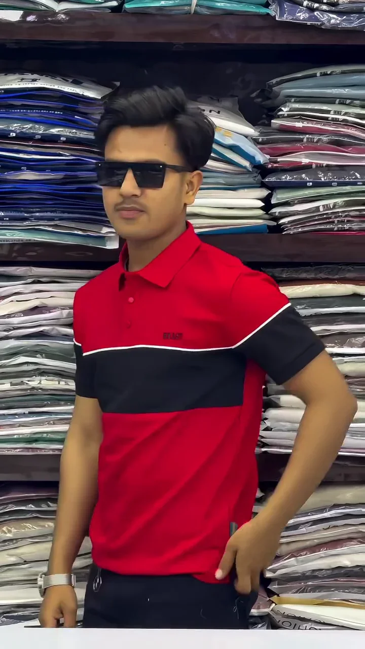 Men’s Cotton Color Block Polo Neck Half Sleeve WhiteBlack Color T-Shirt S Size - image 6